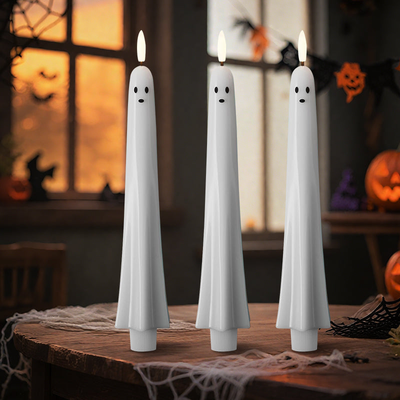 🎃👻 Fjärrstyrt spökljus med 3D-flammerande veke 👻🎃