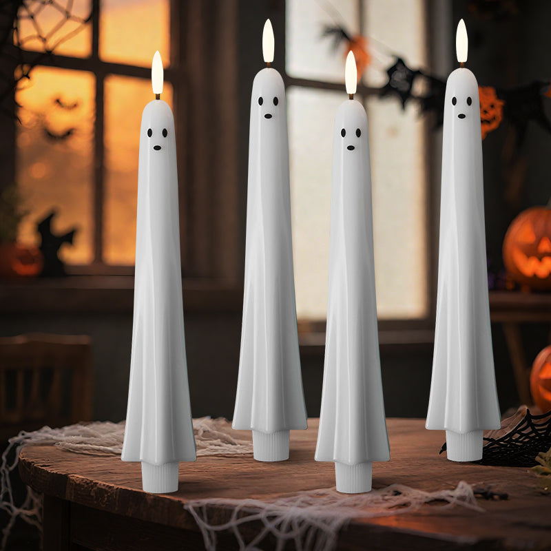 🎃👻 Fjärrstyrt spökljus med 3D-flammerande veke 👻🎃