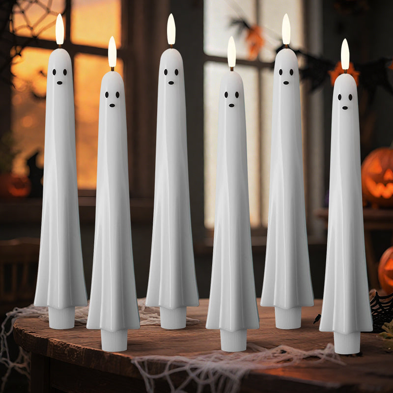 🎃👻 Fjärrstyrt spökljus med 3D-flammerande veke 👻🎃