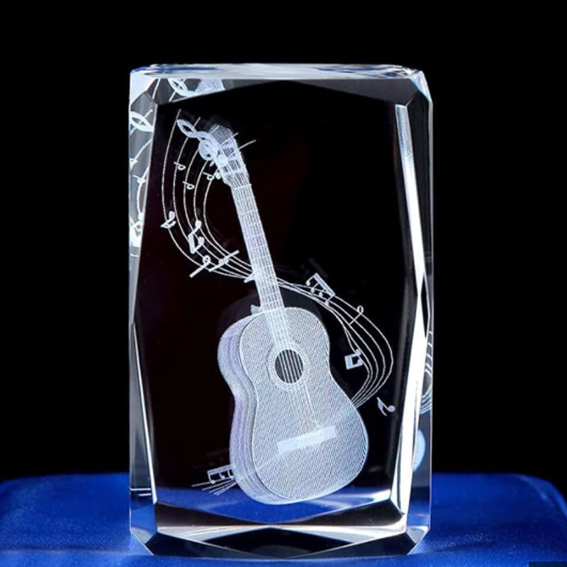 đKristall 3d Gitarr Snidade Ornament Pappersvikt GĂ„vađ¶