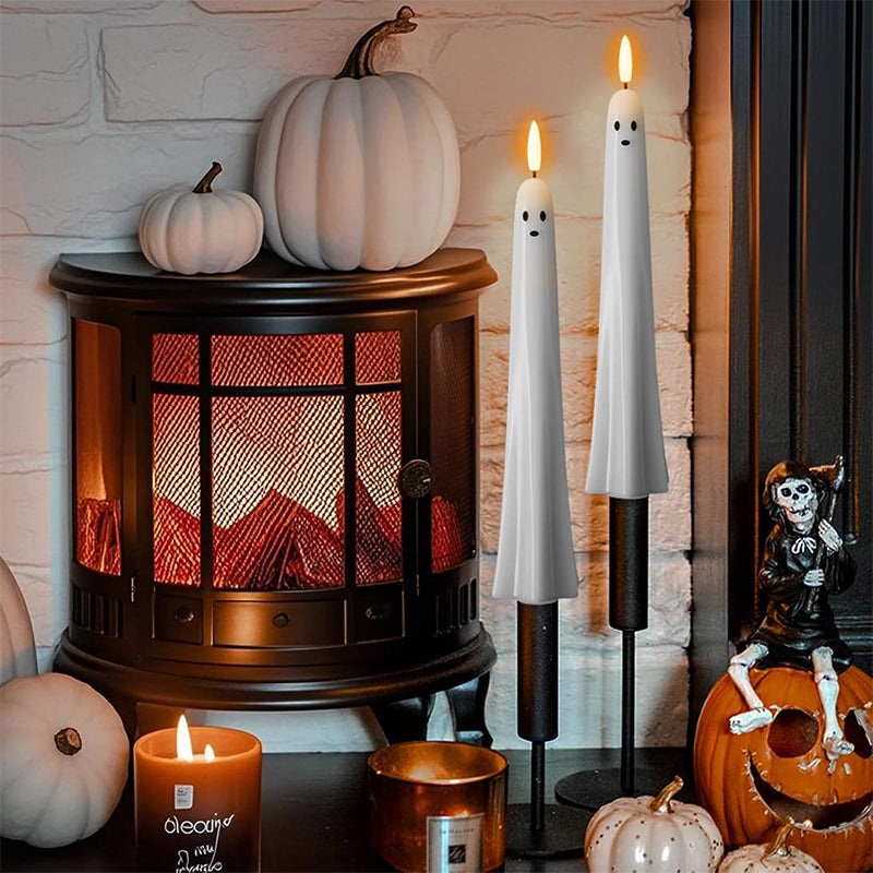 🎃👻 Fjärrstyrt spökljus med 3D-flammerande veke 👻🎃