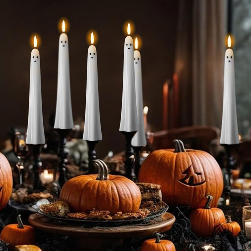 🎃👻 Fjärrstyrt spökljus med 3D-flammerande veke 👻🎃