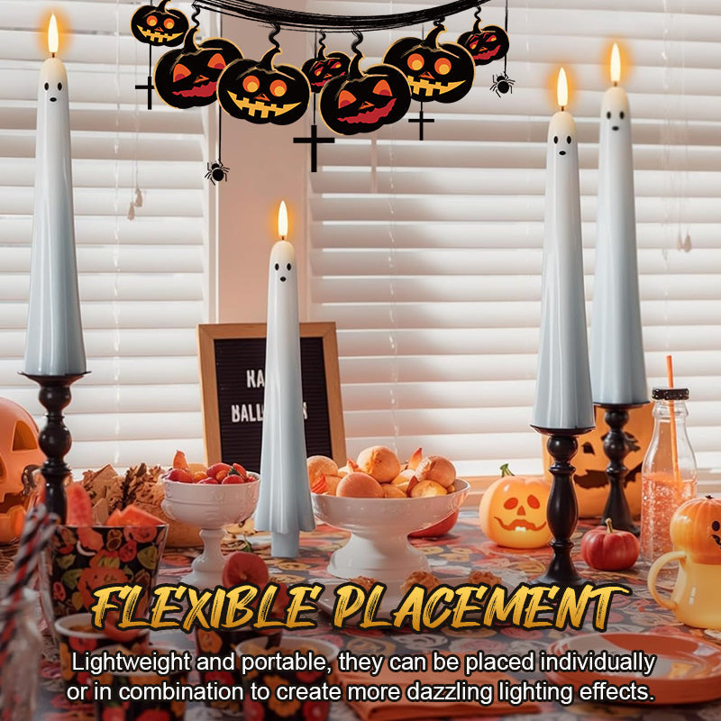 🎃👻 Fjärrstyrt spökljus med 3D-flammerande veke 👻🎃