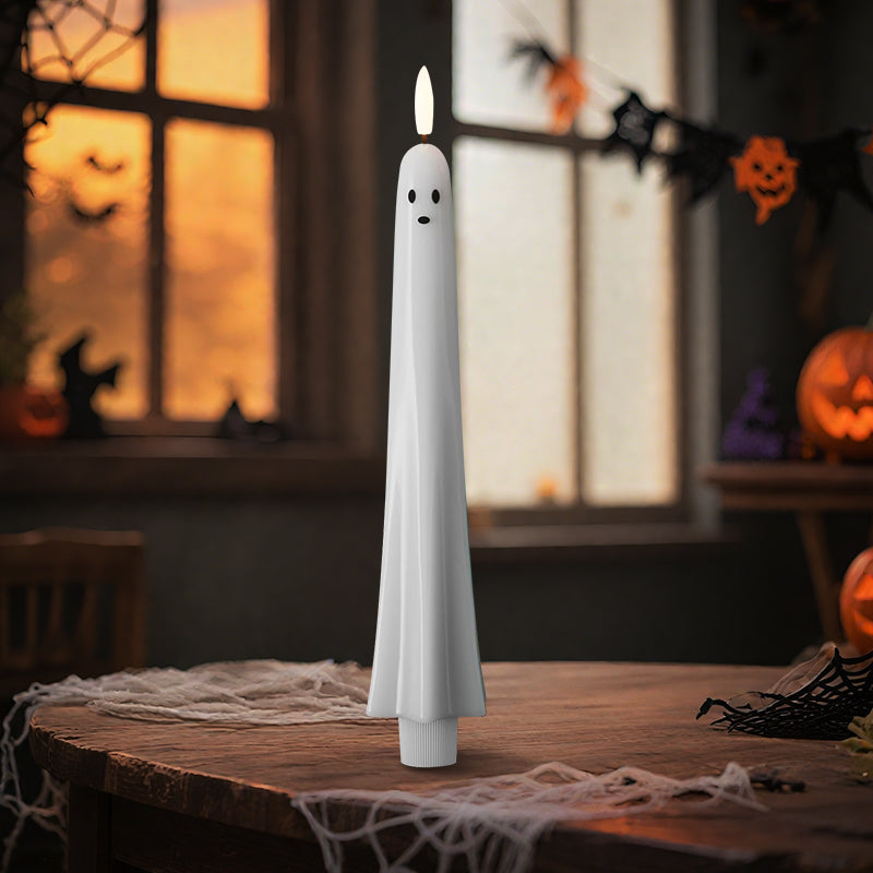 🎃👻 Fjärrstyrt spökljus med 3D-flammerande veke 👻🎃