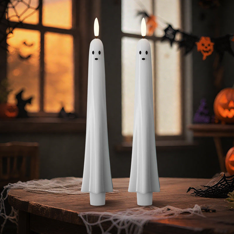 🎃👻 Fjärrstyrt spökljus med 3D-flammerande veke 👻🎃