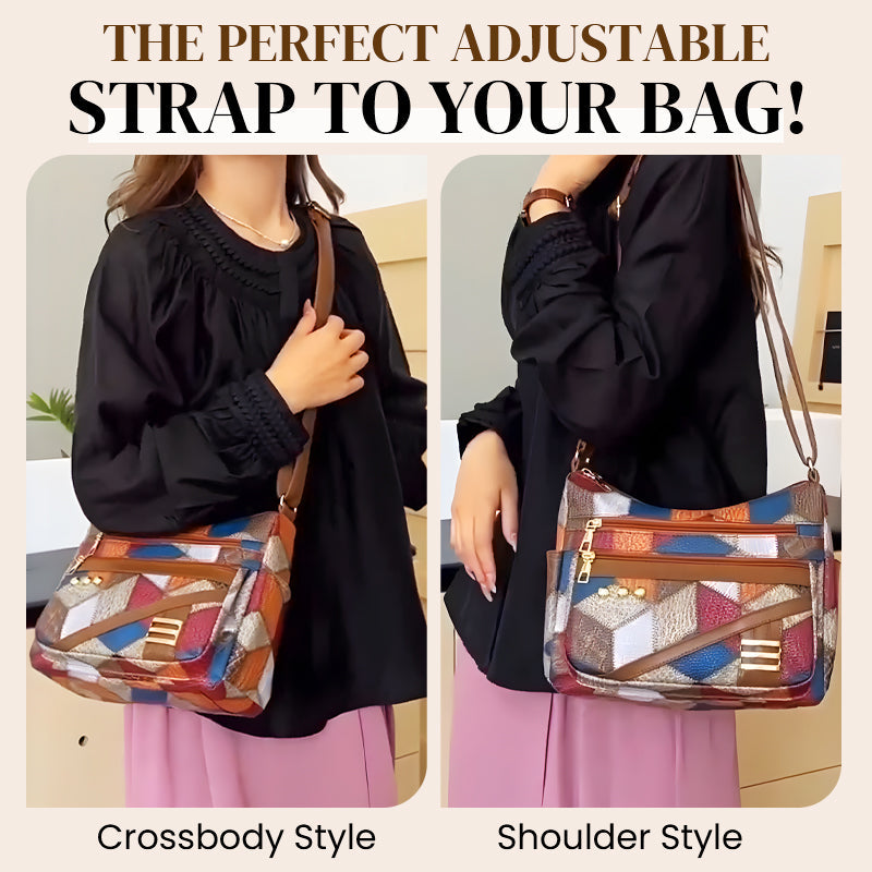 🔥Vintage väska med geometriskt mönster och justerbara remma👜