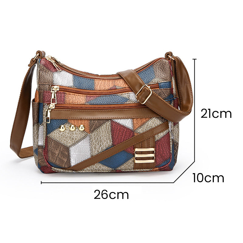 🔥Vintage väska med geometriskt mönster och justerbara remma👜