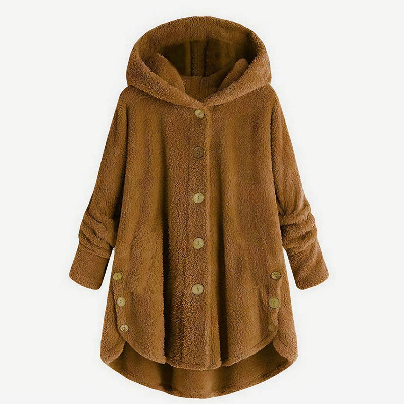 Rymlig fluffig konstpälskardigan 🧸 | Mysig och stilren vinterjacka