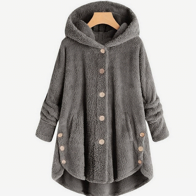 Rymlig fluffig konstpälskardigan 🧸 | Mysig och stilren vinterjacka