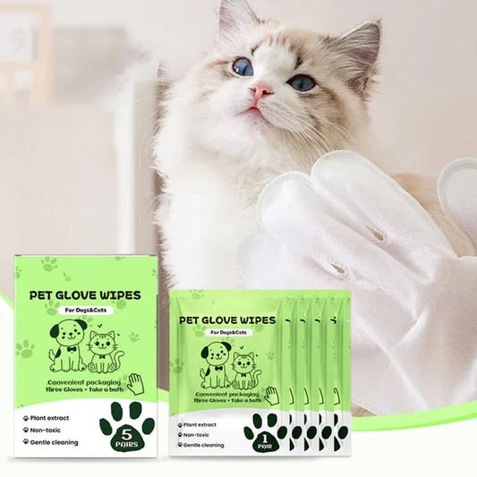 🐱🐶No Rinse Mild rengöringshandskar för husdjur
