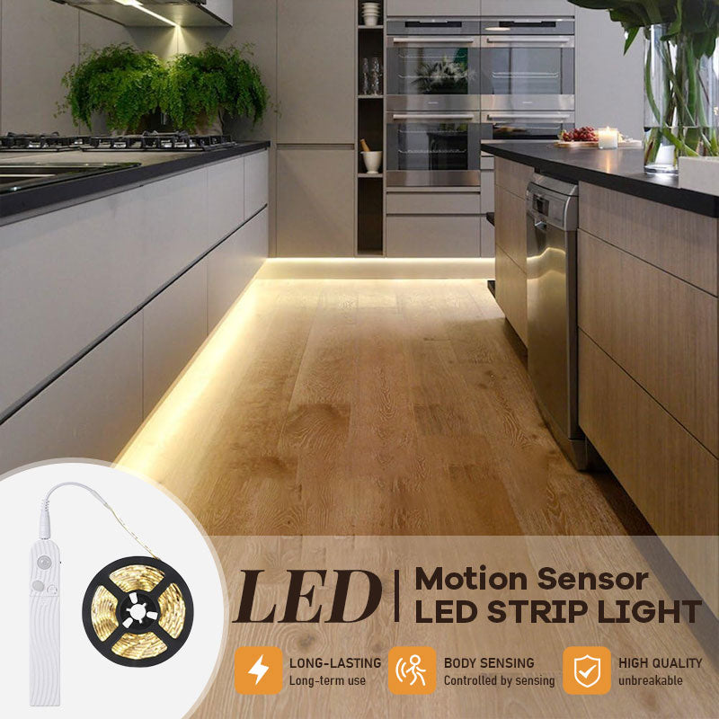 🔋✨ LED-ljusremsa med rörelsesensor och batterilåda