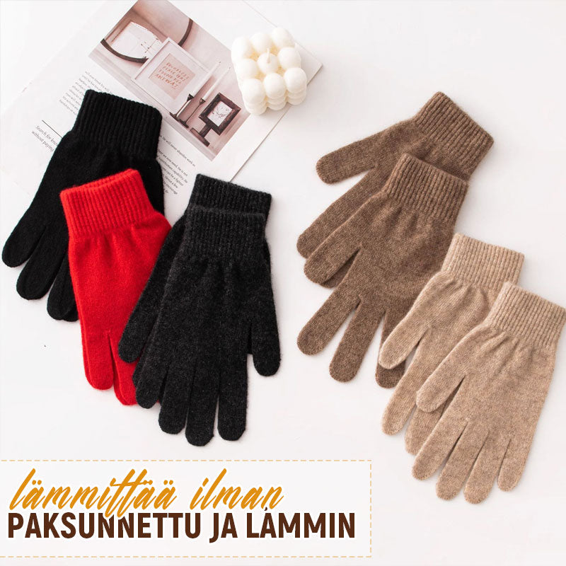 🌟 100 % ren fårull – tjocka handskar för pekskärm🧤