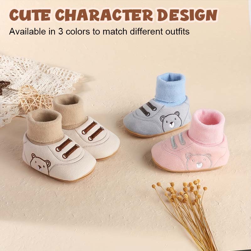 🐻Söta små björnmotiv – bekväma slip-on för första stegen👣