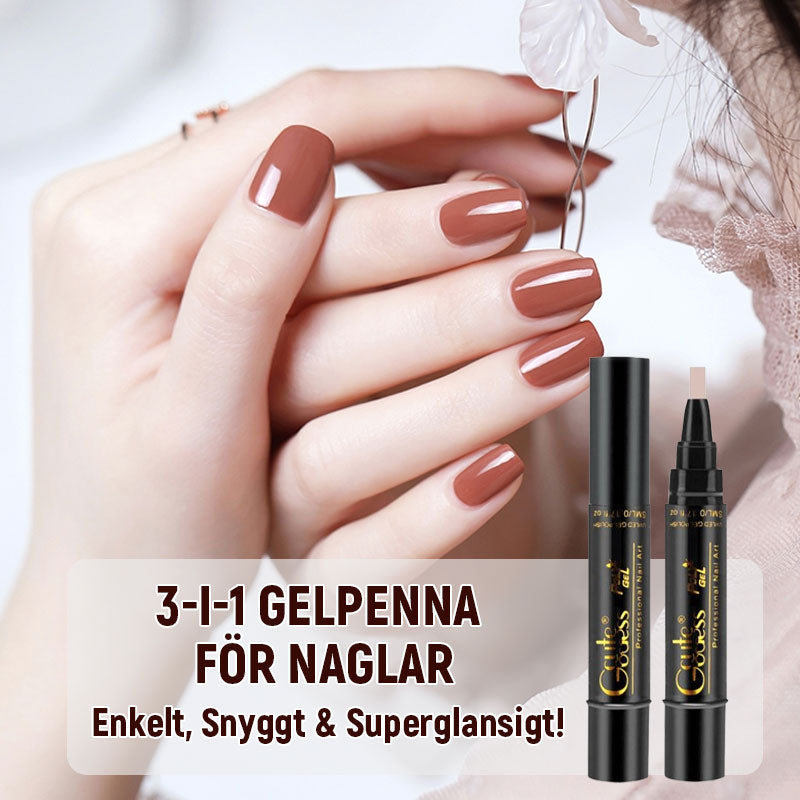 💅✨ 3-i-1 Gellack Penna | Bas, Färg & Topplack i Ett Steg! | Snabb Manikyr