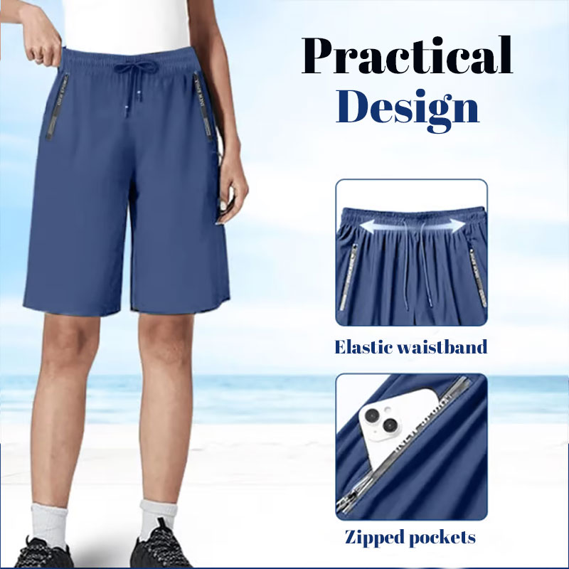 ⌛Veckans specialerbjudande🧊Håll dig sval hela summer❄️🩳Snabbtorkande stretchshorts i issilk