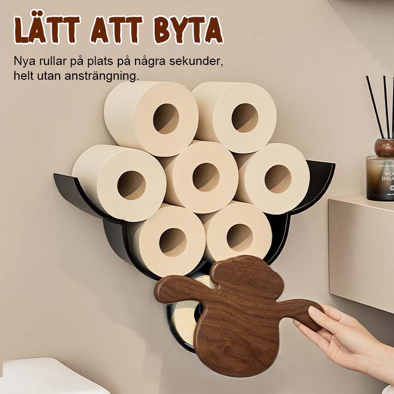 🌿Toalettpappershållare i valnötsträ🚽