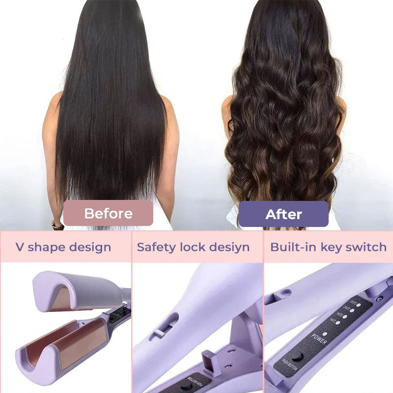 💇‍♀️32 mm locktång med fransk V-formad våg