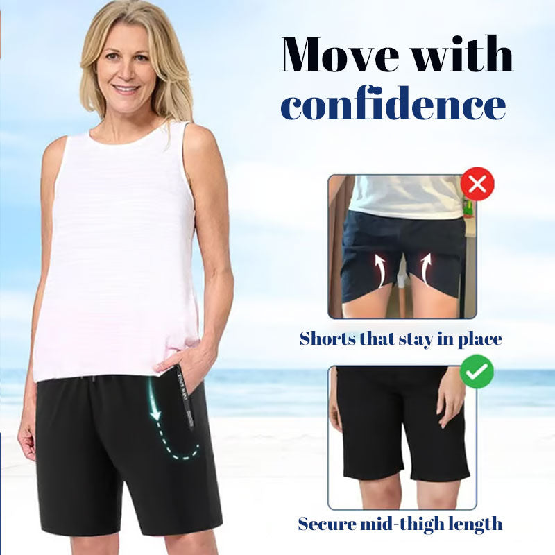 ⌛Veckans specialerbjudande🧊Håll dig sval hela summer❄️🩳Snabbtorkande stretchshorts i issilk
