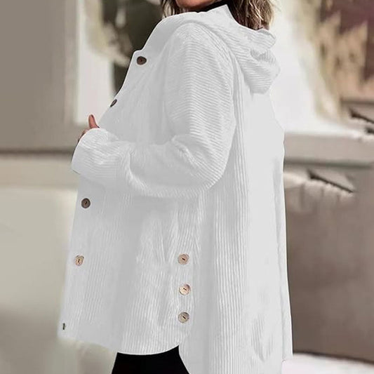 🍂 Casual jacka i sammet med huva för höste 🧥