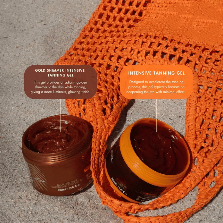 🔥 Få en gyllene lyster - Gold Shimmer Intense Tanning Gel
