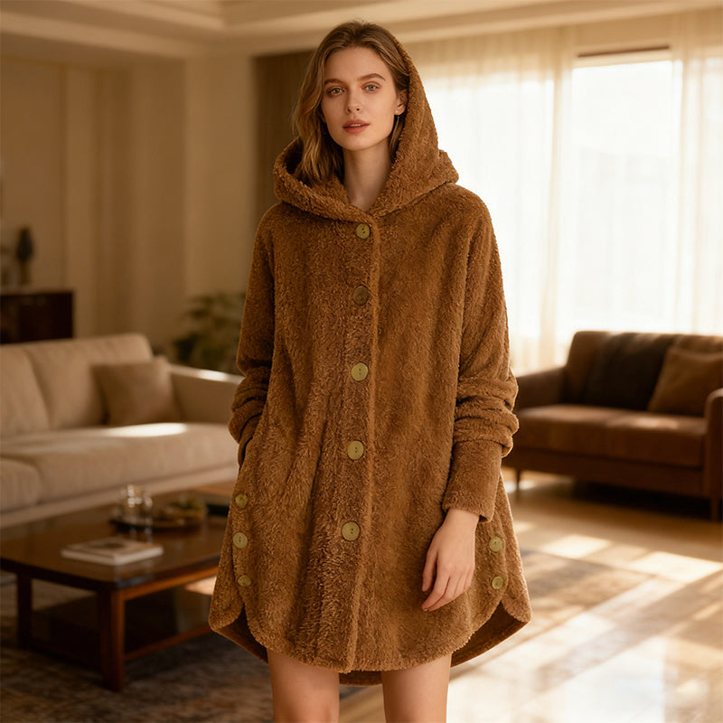 Rymlig fluffig konstpälskardigan 🧸 | Mysig och stilren vinterjacka