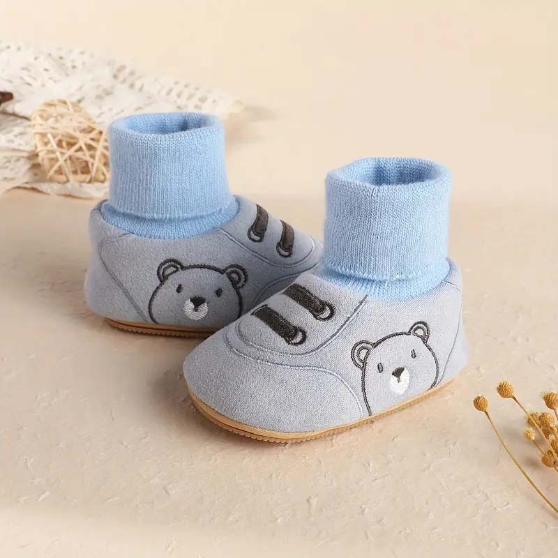 🐻Söta små björnmotiv – bekväma slip-on för första stegen👣