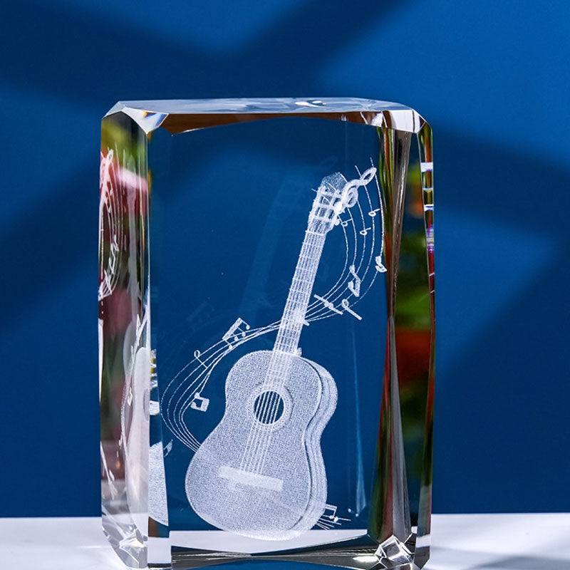 🎁Kristall 3d Gitarr Snidade Ornament Pappersvikt Gåva🎶