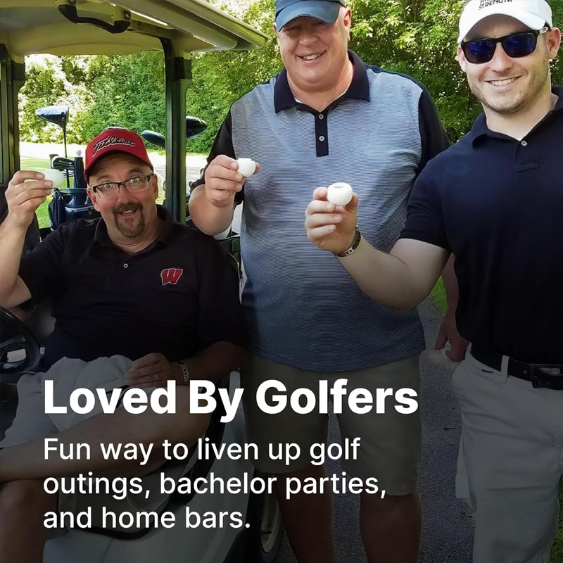 Kreativt shotglas format som en golfboll