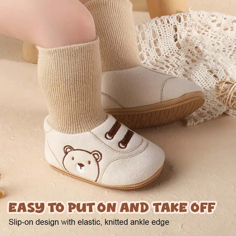 🐻Söta små björnmotiv – bekväma slip-on för första stegen👣