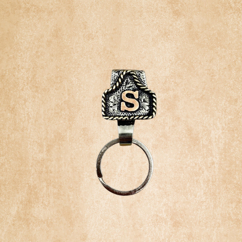 🔑Western Initial Nyckelklämma