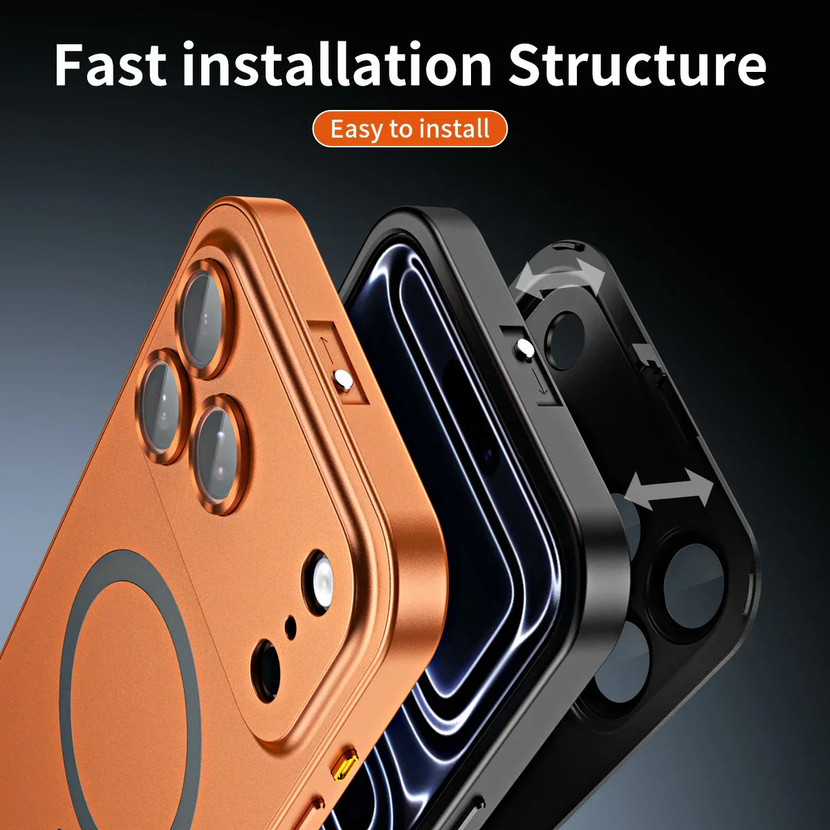 ✨iPhone  17-12🔥Magnetiskt skal i aluminiumram för iPhone