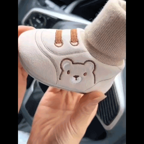 🐻Söta små björnmotiv – bekväma slip-on för första stegen👣